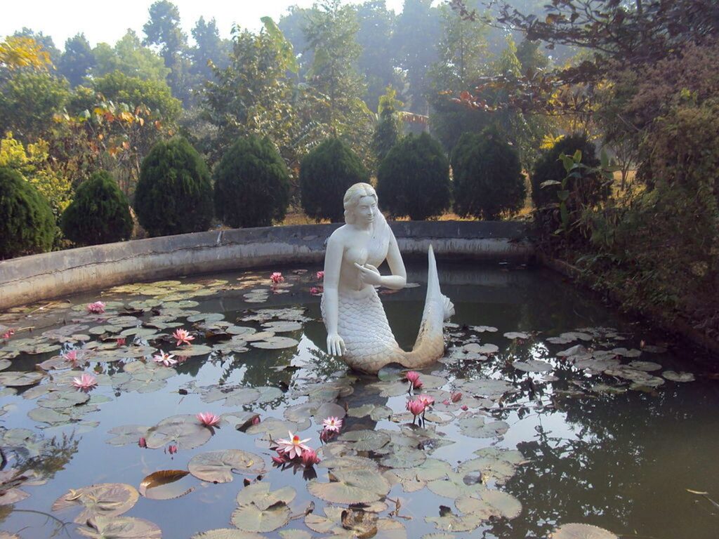 নুহাশ পল্লীর সরোবরে পাথরের মৎসকন্যা